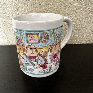Vintage Mug Classy Cats If I Only Have 9 Lives, Let Me Live Them Rich Coffee